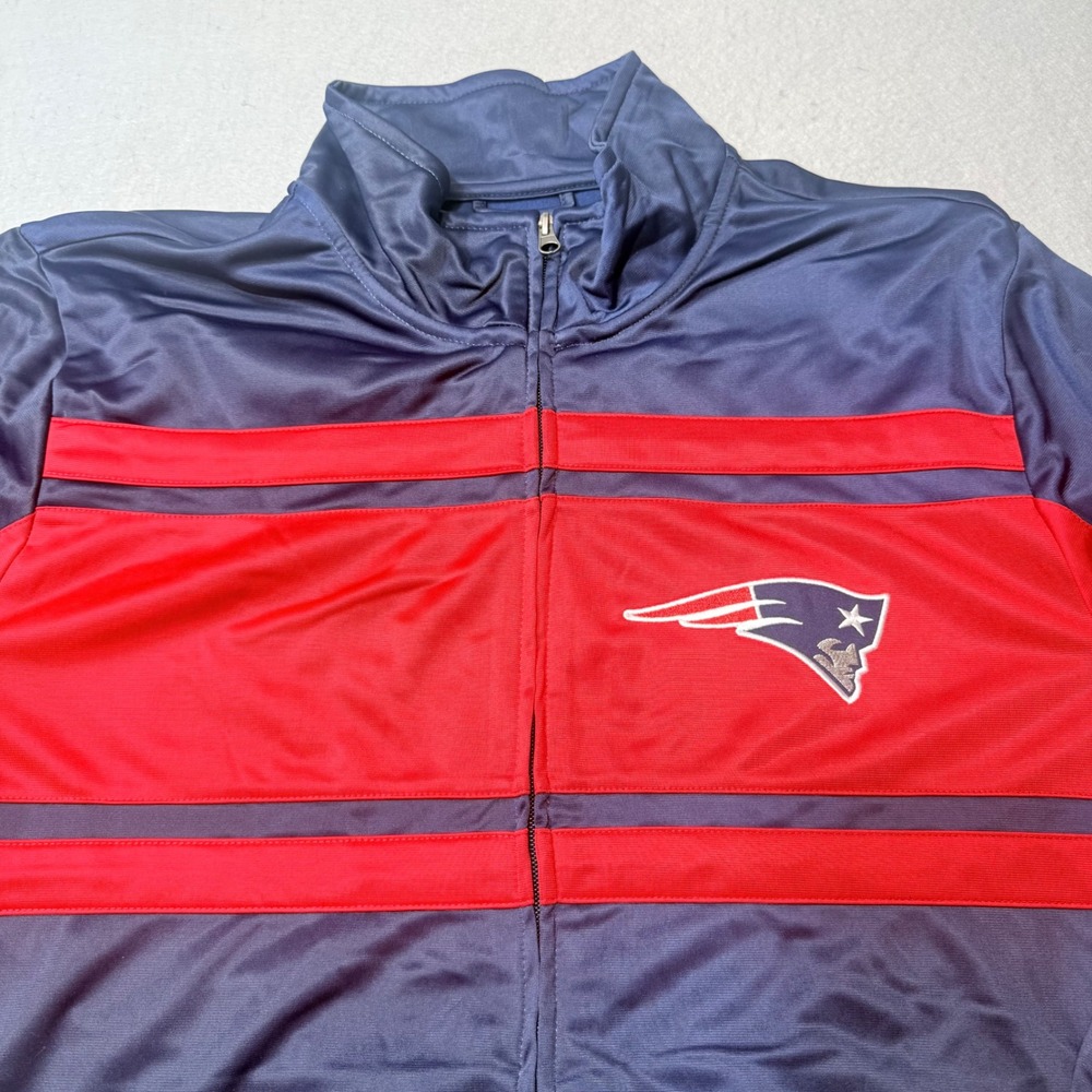 New England Patriots NFL Track Jacket‎ Zip Up Navy Red Adult XX Large